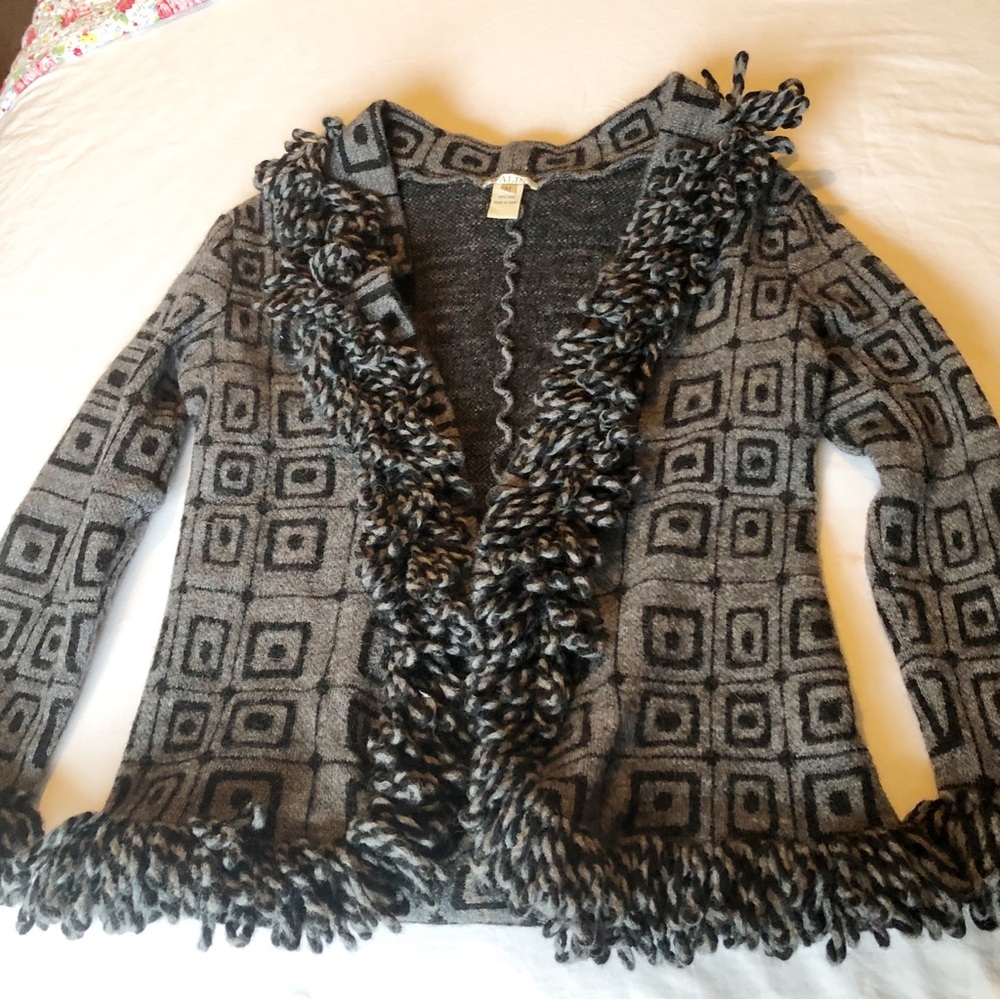 Avalon Y2K Funky Wool Sweater Fringe SZ M